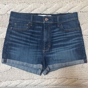 Hollister Dark Blue Cuffed Jean Shorts